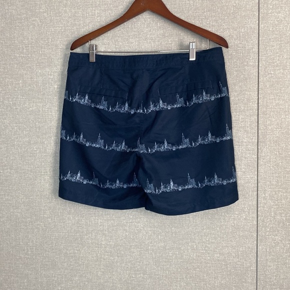 NWOT Original Penguin Blue Swim Trunks with Skyline Pattern - Picture 2 of 7